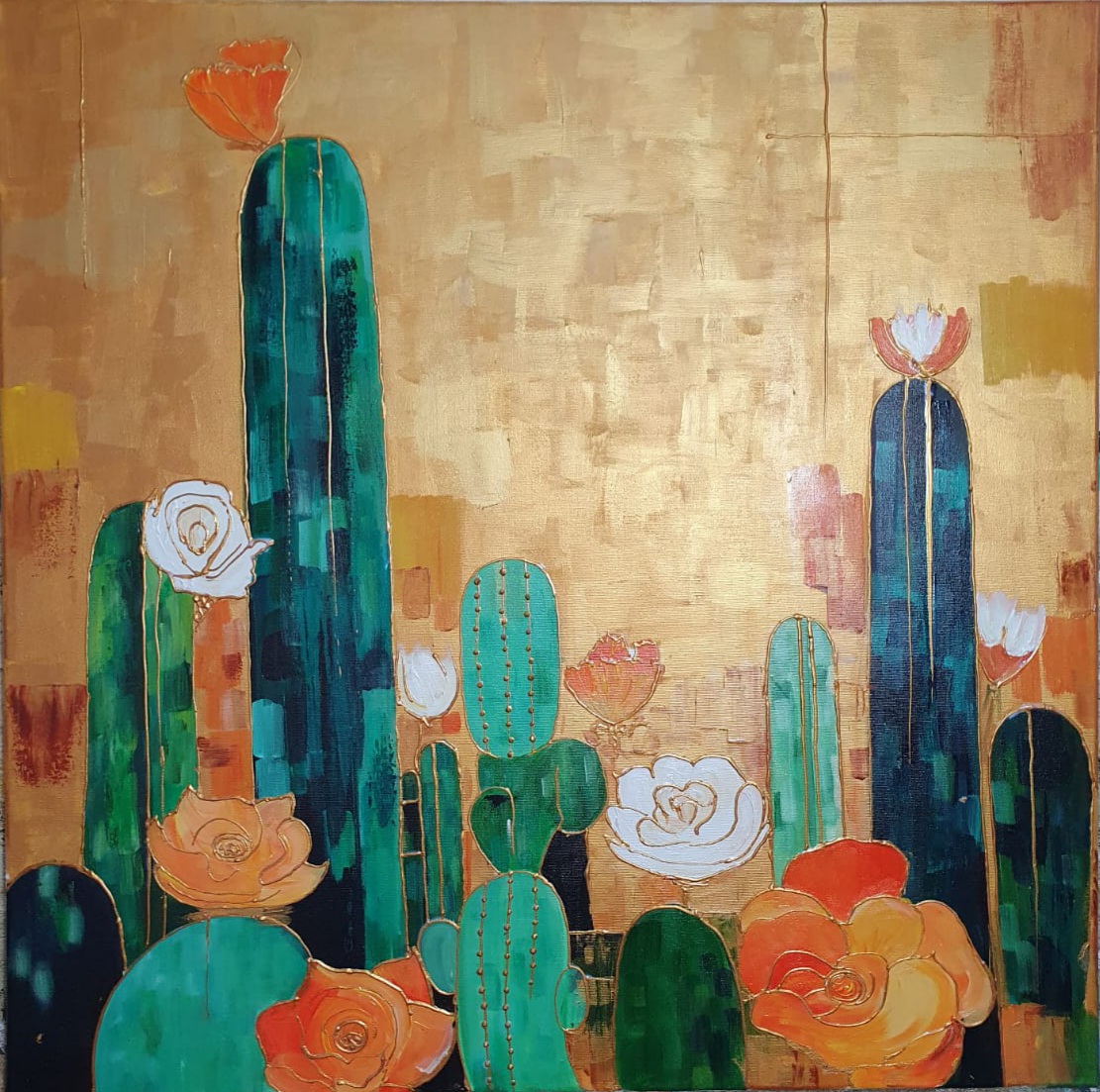 Der rote Faden ist Gold-Cactus en México